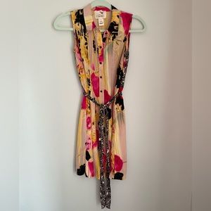 Anthropologie Tabitha sleeveless multicolored silk dress, size 2